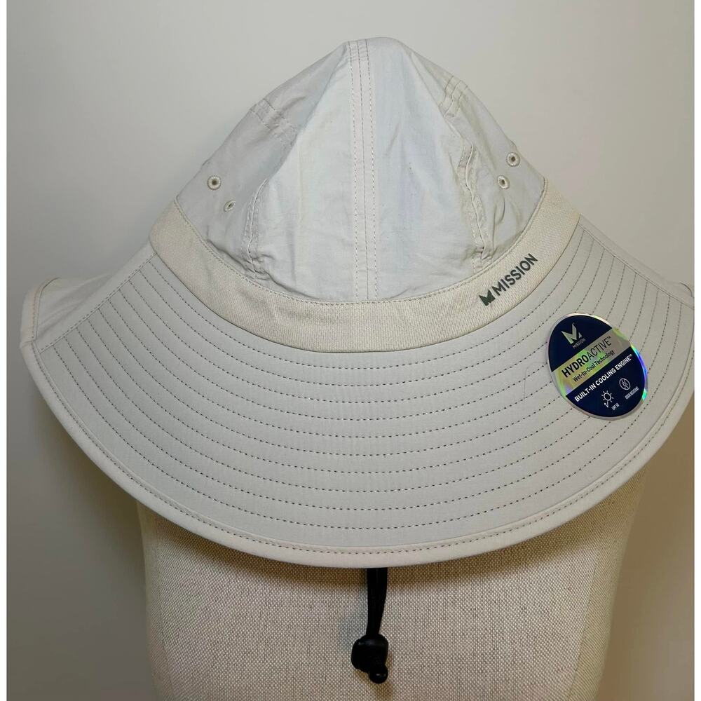 MISSION Cooling UPF Sun Defender Hat Hiking Golfing Fishing Beige Mens Womens